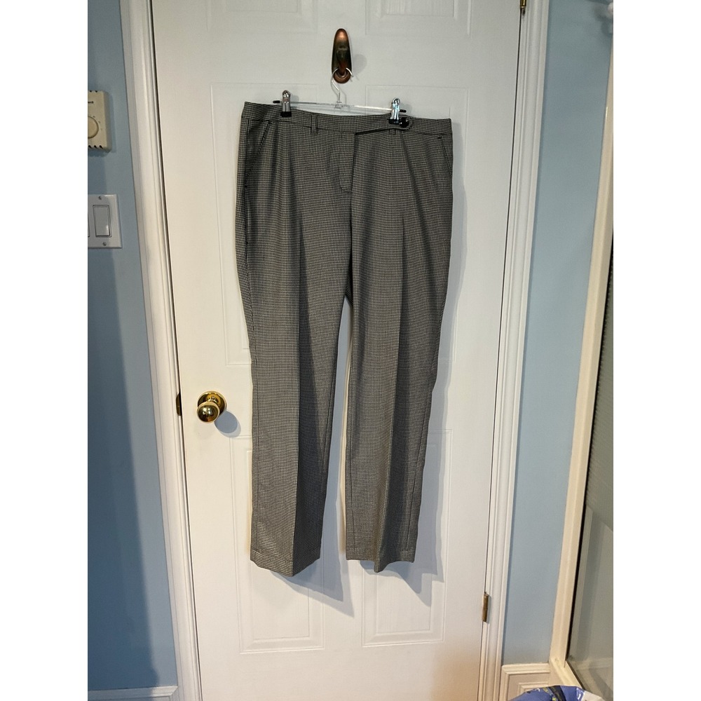 Laura Dress Pants Womens 12 Black White Excellent Houndstooth Straight Leg